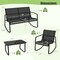 Costway 4/8 PCS Patio Rocking Set 4 Rocking Chairs & 2 Loveseat with Glass-Top Table Outdoor Black
